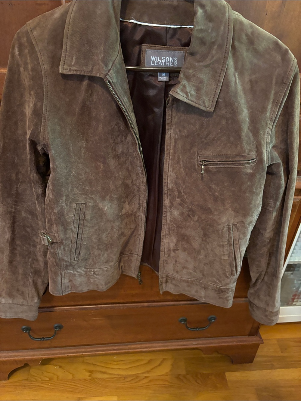 Wilsons Leather womens Brown Suede Bomber Jacket